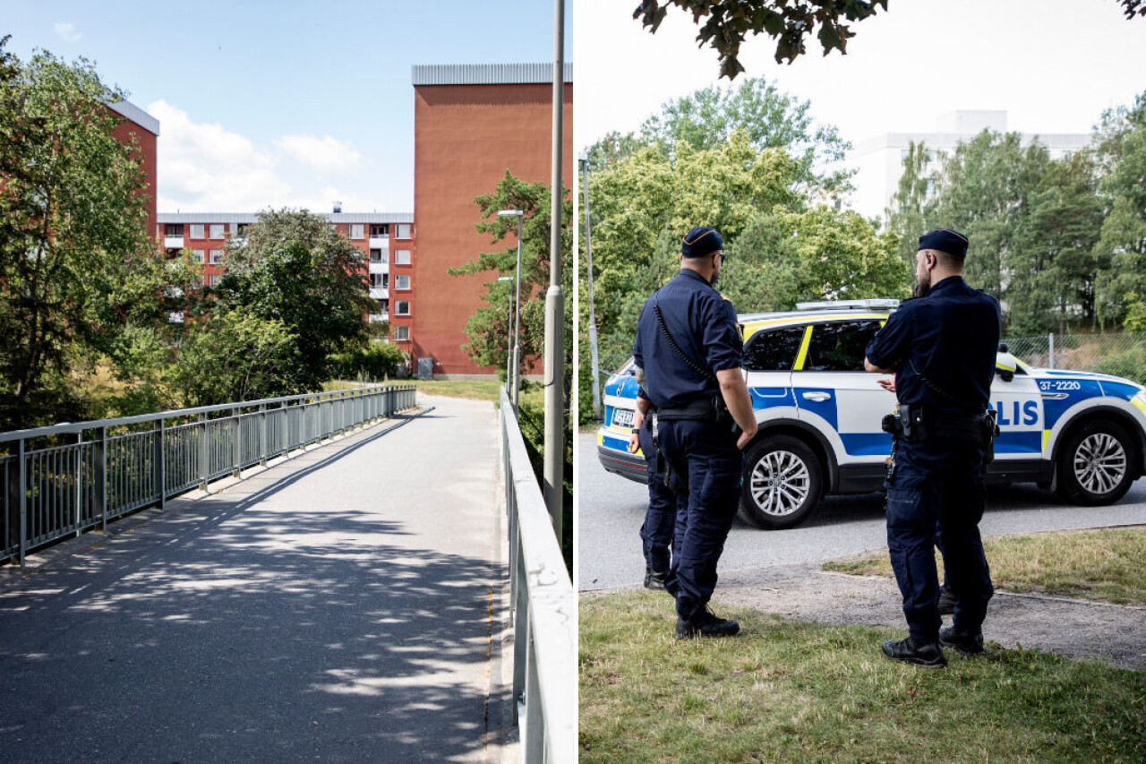 Två barn skottskadades i Flemingsberg utanför Stockholm i juli 2021.