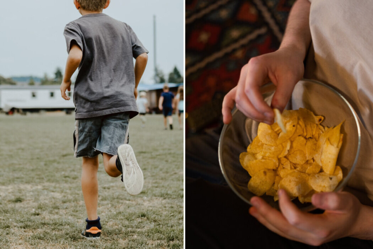 En sexårig pojke sprang ett lopp på 4.2 mil. Enligt pojkens pappa ville pojken springa, men grät under loppet och mutades med chips för att komma i mål.