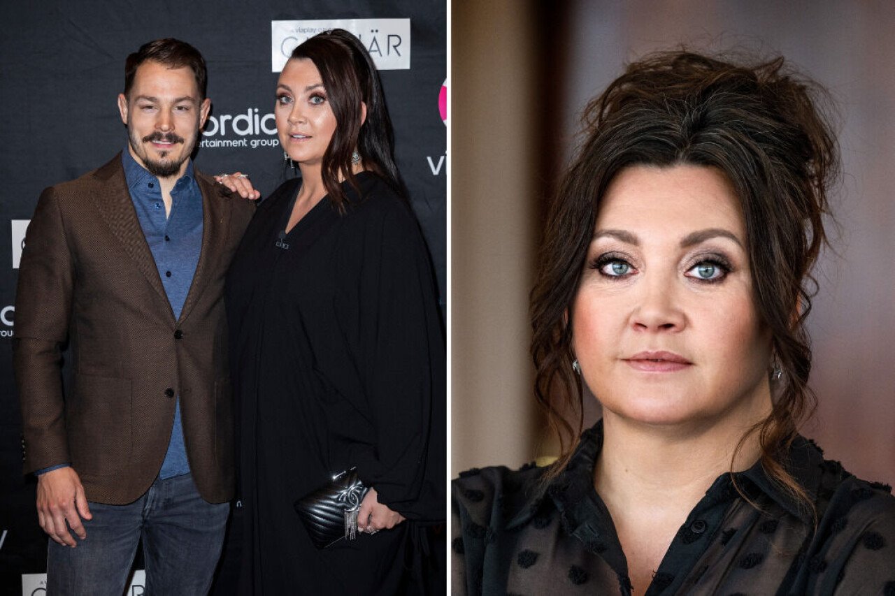 Camilla Läckberg meddelar att Viaplay-serien Lyckoviken inte kommer fortsätta. Till höger i bild: Camilla Läckberg med sin man Simon Sköld på en annan VIaplay-premiär.